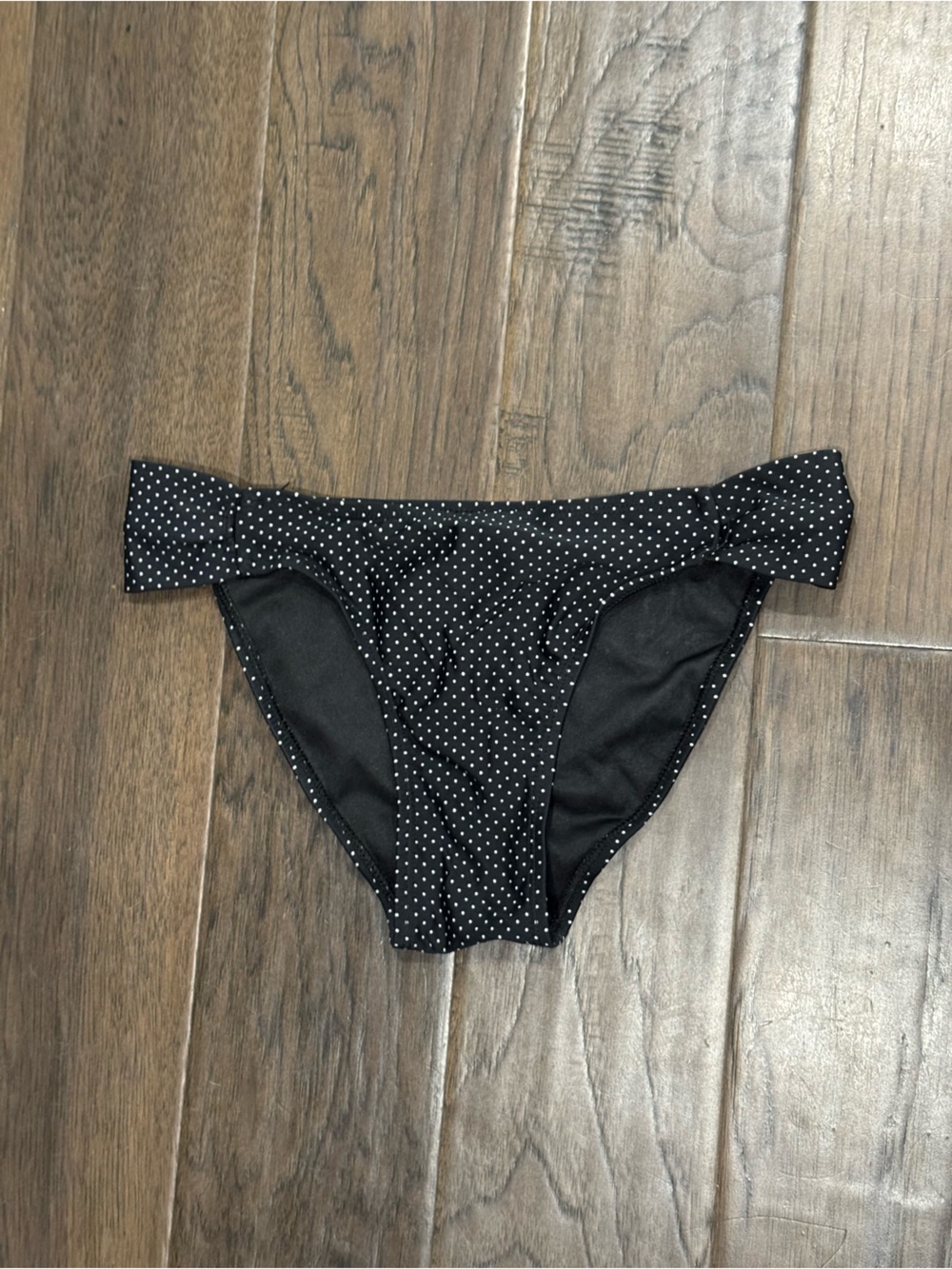 Black Bikini Bottom with White Polka Dots